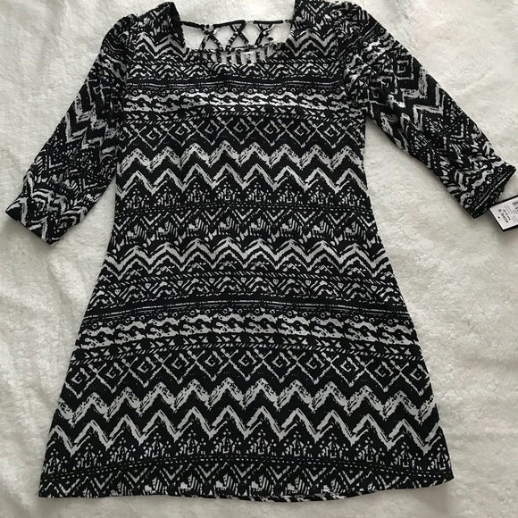 NWT Black and White Pattern Cage Dress - Picture 2 of 5